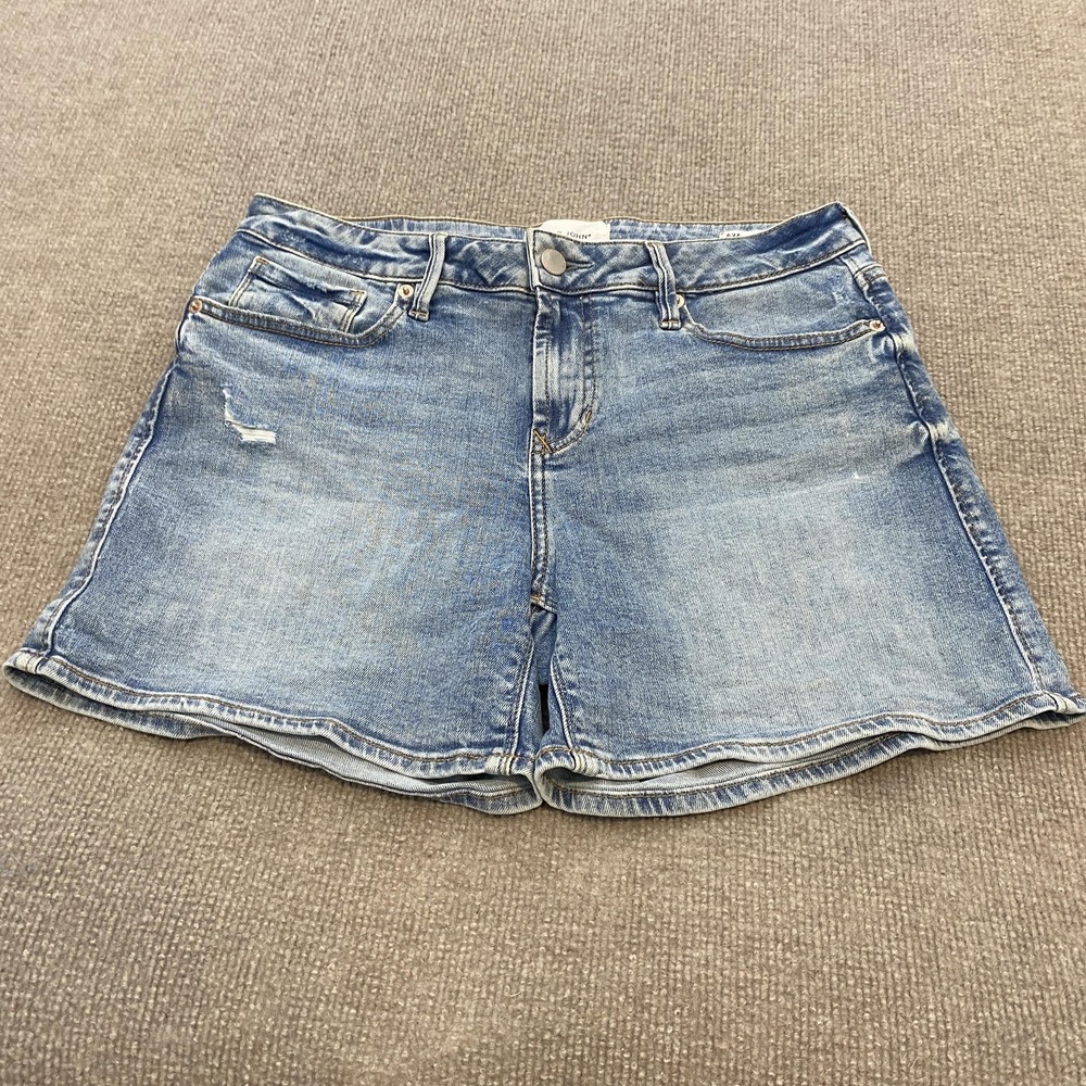 Dear John Shorts Womens 29 Blue Ava Short High Rise Distressed Denim Boho